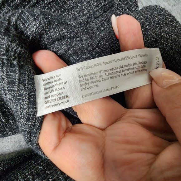 Eileen Fisher Crosshatch Jacquard Long Cardigan Jacket Size XS Nuetral Lagenlook - Picture 9 of 11